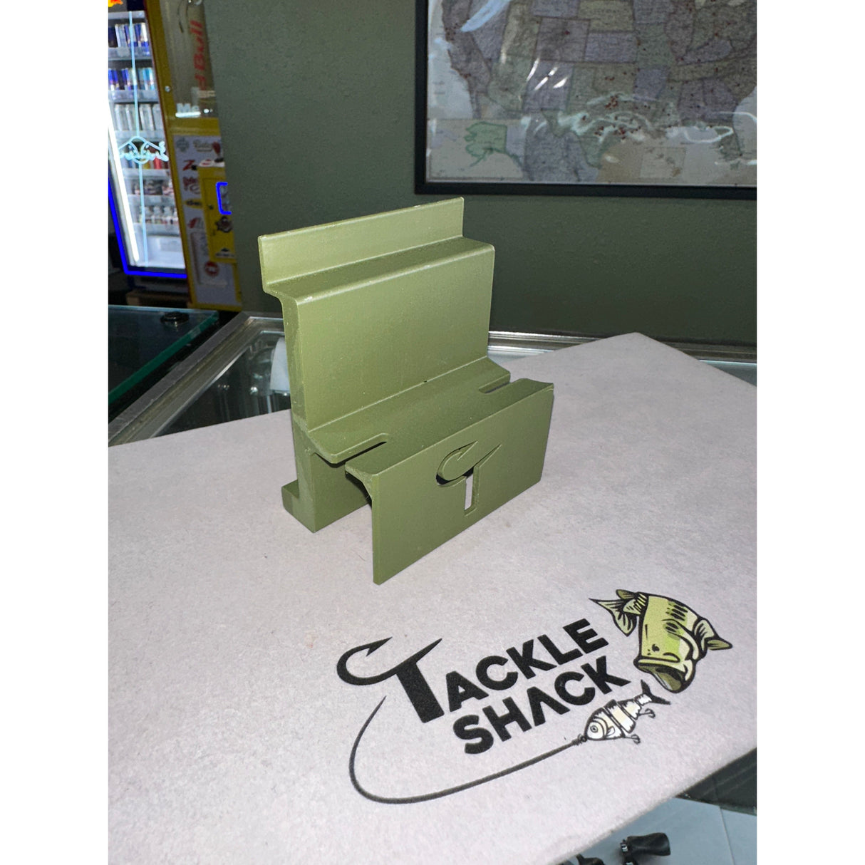 Tackleshack / W.M. Bayou Swimbait Stand for Slatwall ONLY (Small Olive)