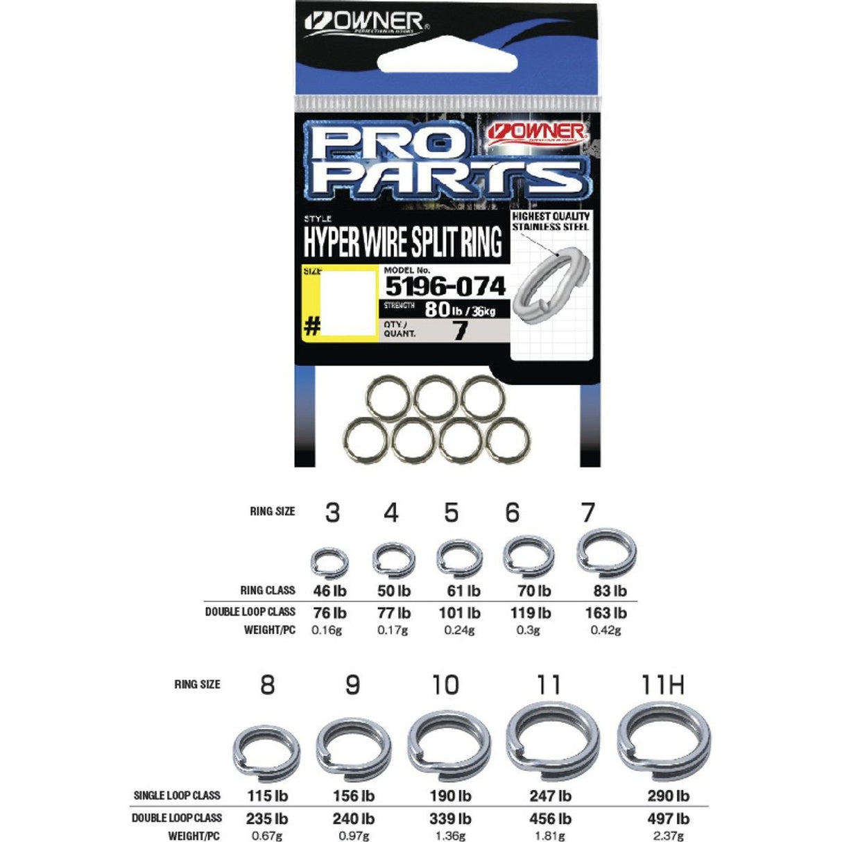 Owner Hyperwire Split Ring - Tackle Shack TX