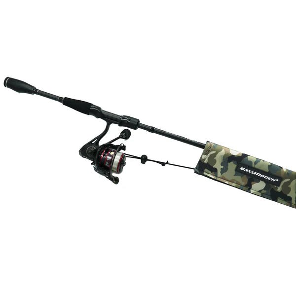 BassMooch Neo Rod Sleeve - Green Camo - Spinning - Tackle Shack TX