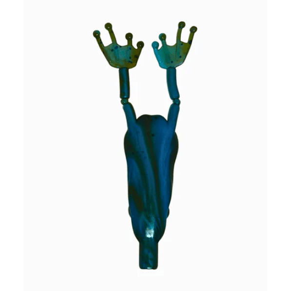 Techno Frog soft plastic bass lure in Blue Swirl