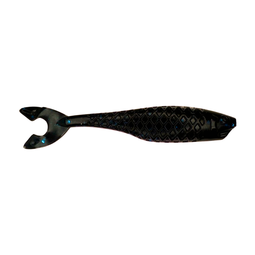 Bash Minnow soft plastic bass lure in Black and Blue