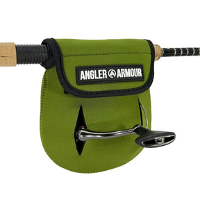 Angler Armour Neoprene Spinning Reel Protective Cover (Olive Green) - Tackle Shack TX