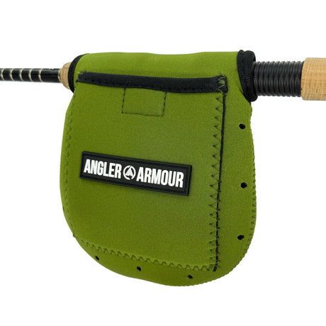 Angler Armour Neoprene Spinning Reel Protective Cover (Olive Green) - Tackle Shack TX