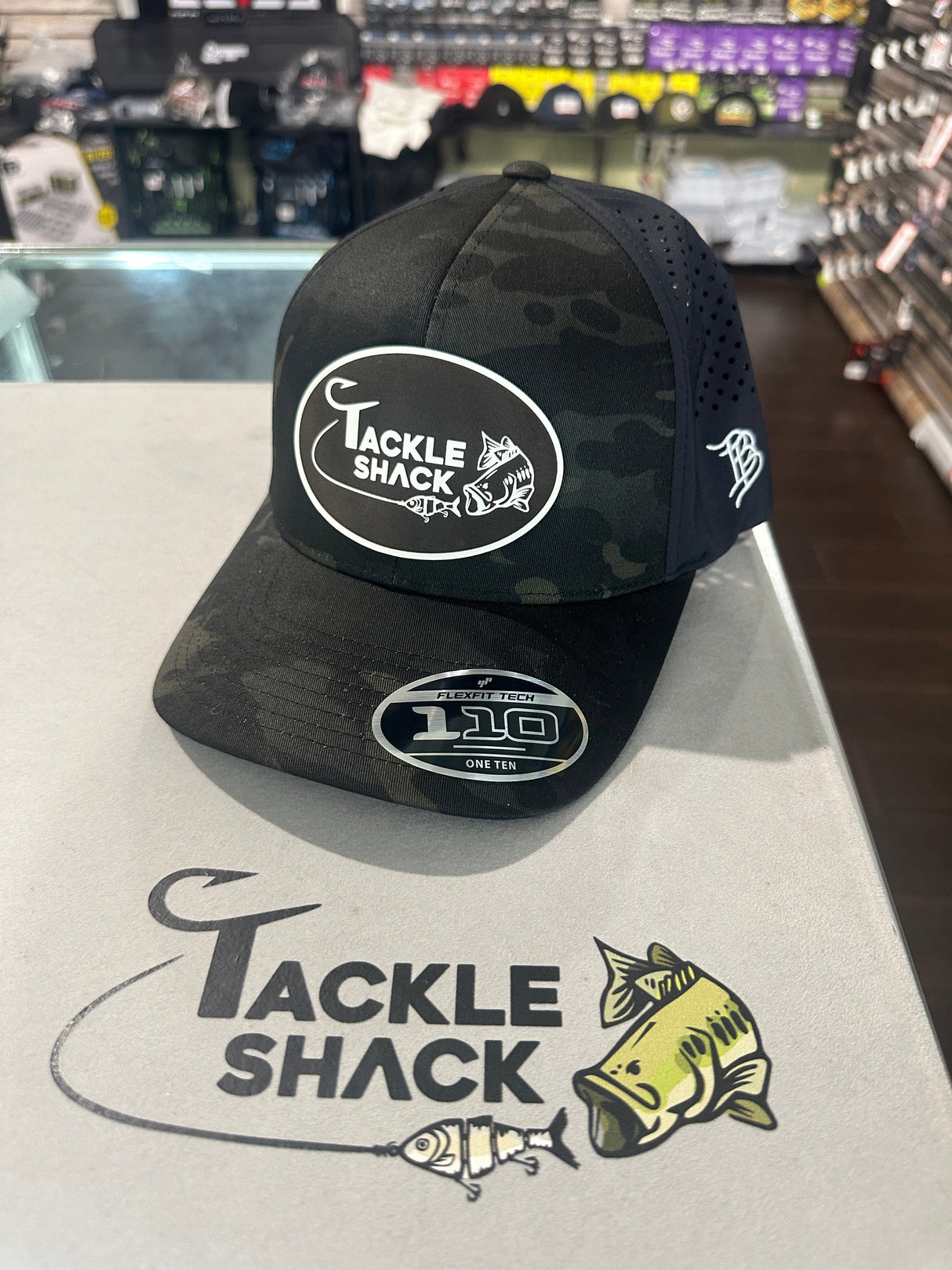 Tackle Shack Hat Flat Brim - Camo Black