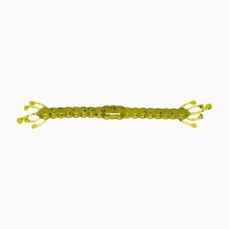 Wacky Alien soft plastic bass worm in Charlime color