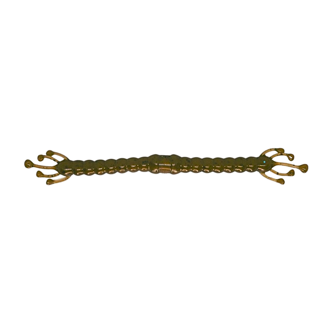 Wacky Alien bass fishing lure in Green Pumpkin color